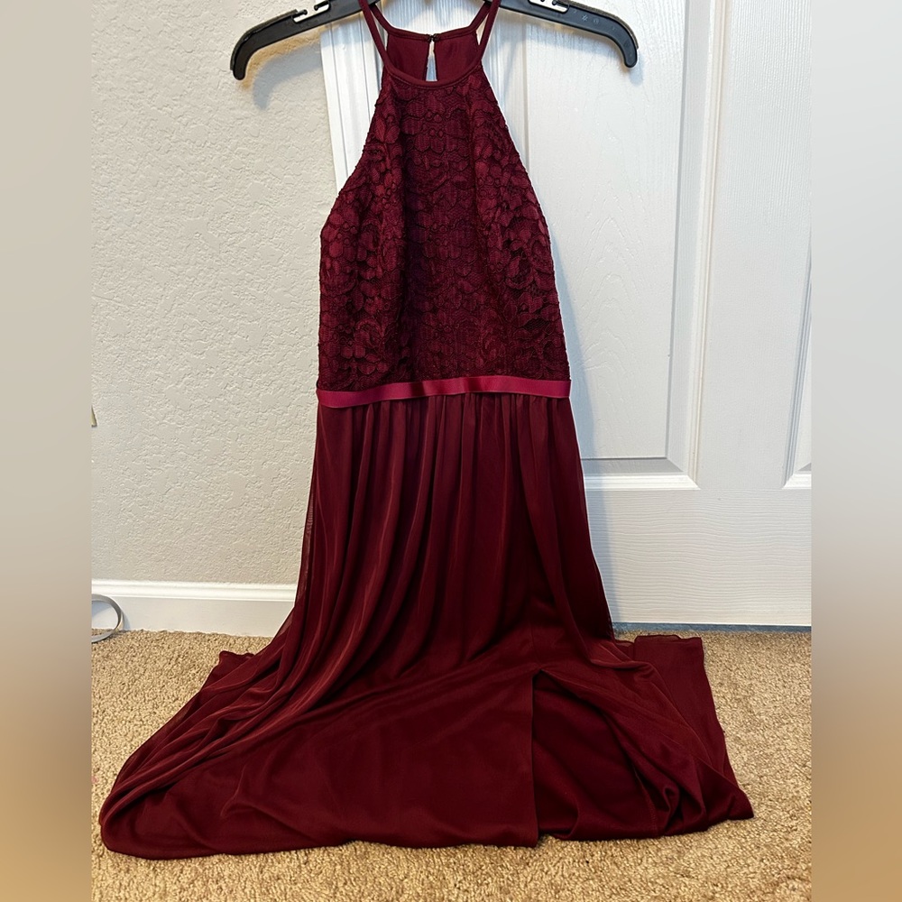 28. Wine red David’s bridal size 6 dress